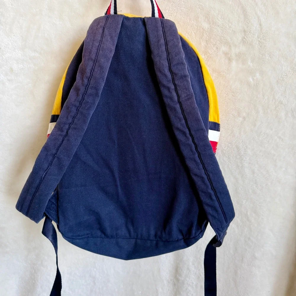Tommy Hilfiger Vintage 90s Colorblock Spellout Backpack Big Logo Canvas Y2K